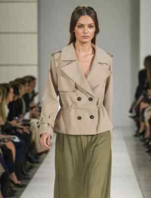 Damen Trenchcoat Staubjacke Slim Kurz Schwarz Mode Beige Over 23854