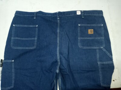 Carhartt Men's Denim Jeans Blue Dungaree Fit Workwear Distressed