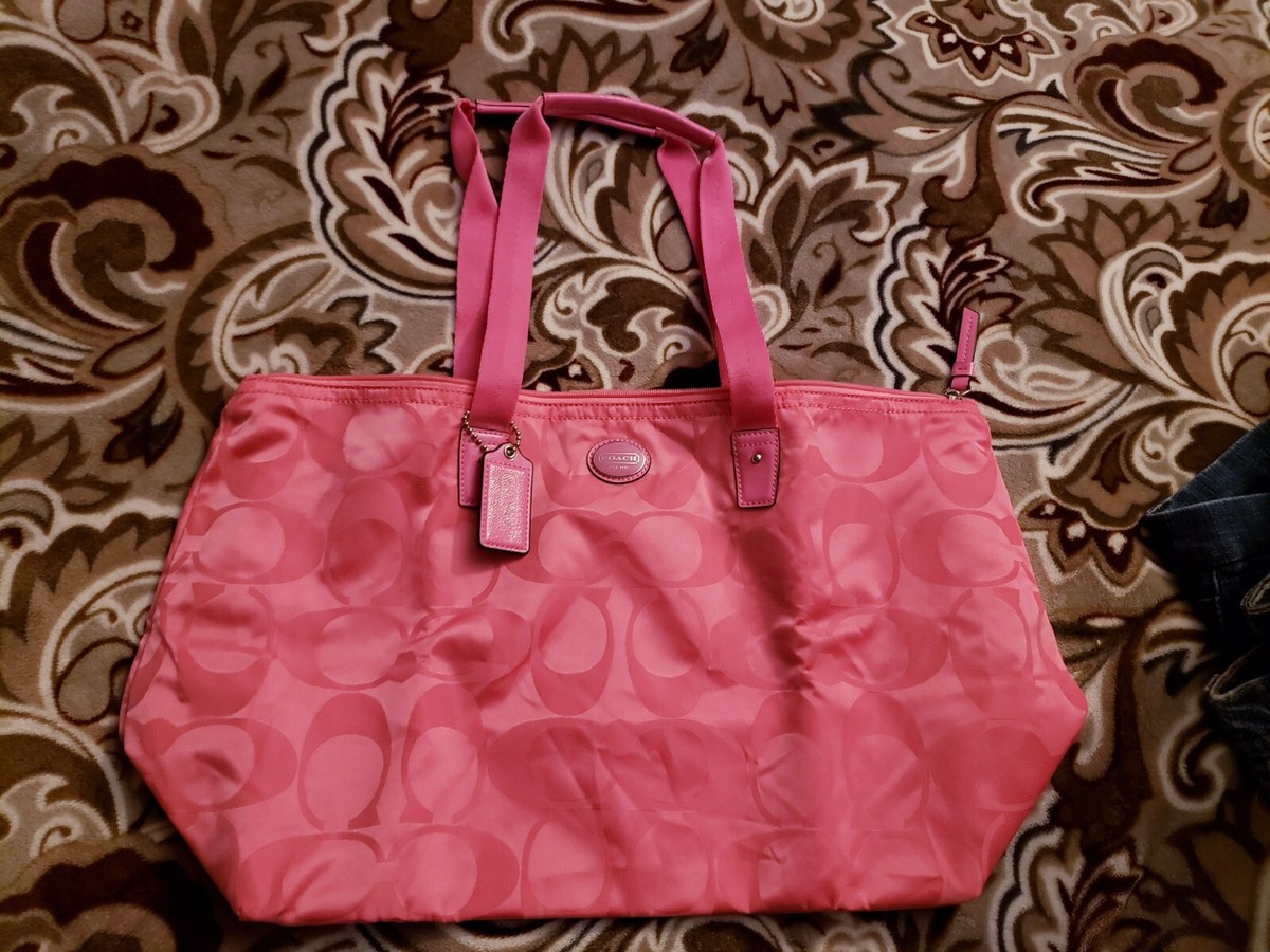 Coach Large PINK Weekender Tote NO Pouch | eBay