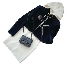 Chanel Paris Cosmopolite Lamb Shearling Fur Gold Chain Teddy Jacket Coat Size 34