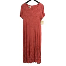 Vintage Susan Bristol Dress Womens 10 Pink Floral Maxi Cottagecore Feminine