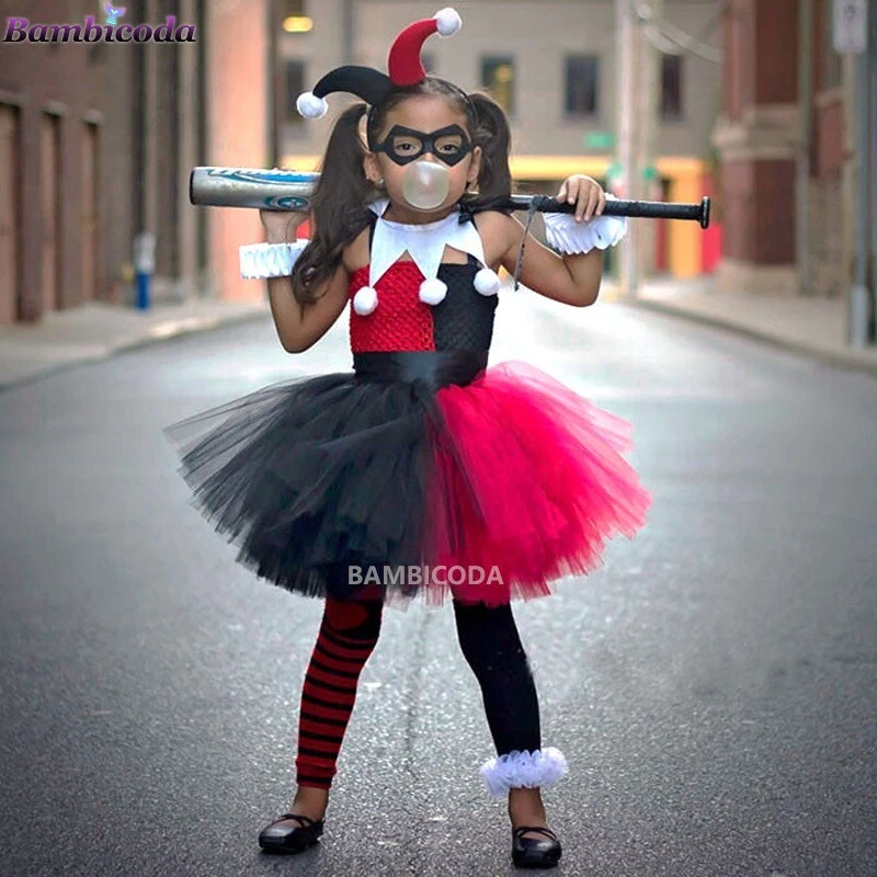 Halloween Fancy Costume Harley Quinn Supervillain Batman Dress Cosplay  Joker