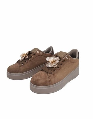 DAMEN SNEAKER SCHMUCK CWSC SPORTSCHUHE CAMEL SCHNÜRER HERBST WINTER