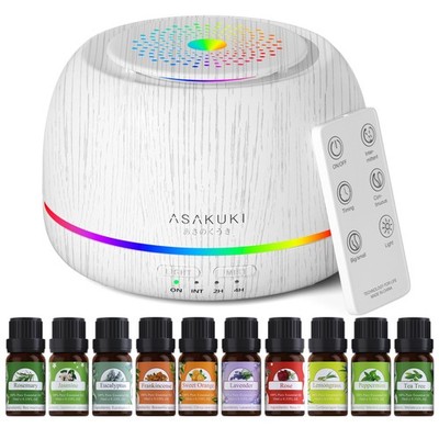 Premium Essential Oil Diffuser with 10 Oil Set, 5 in 1 Ultrasonic Aromatherap...