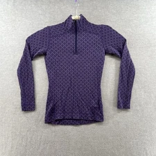 Smartwool Women’s Size S Purple Merino Wool Compression Half Zip Sweater
