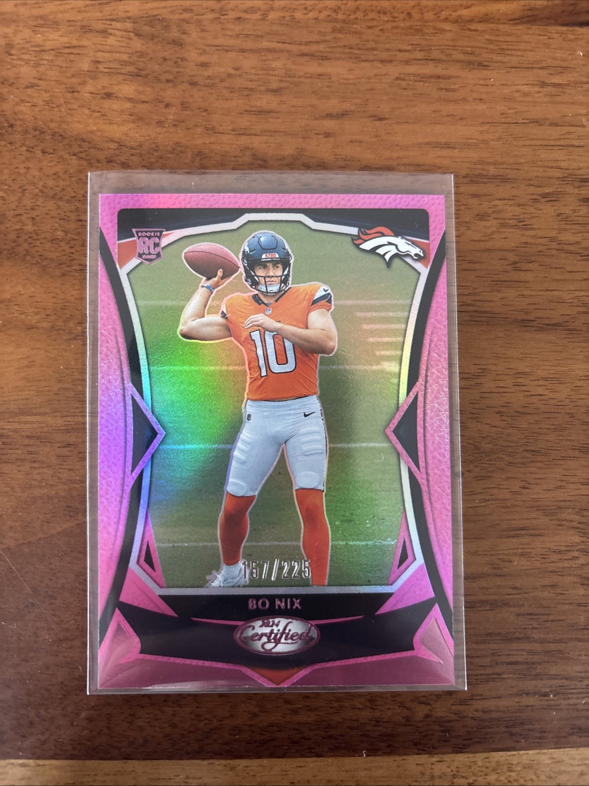 2024 Panini Certified - Rookies Bo Nix #109 Mirror Pink /225 (RC)