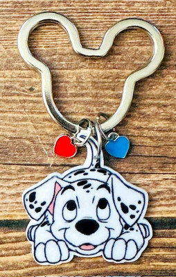 101 Dalmatians Red Blue Mini Hearts Mickey Keychain Backpack Tag Purse Charms
