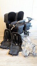 Bugaboo Donkey 2 Duo Black Double Pushchair with Accessories Twin RRP £1300