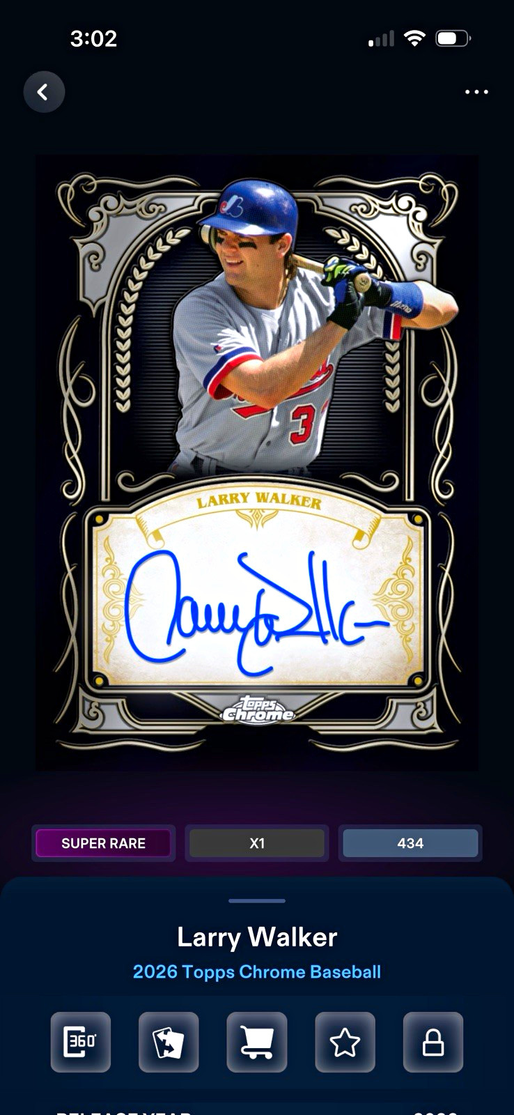 [DIGITAL] 2026 Larry Walker Topps Chrome Ink Strokes Super Rare