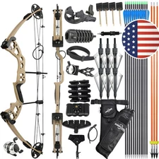 Compound Bow Fishing Set 30-55lbs Bowfishing Reel Archery Shooting Hunting RH LH