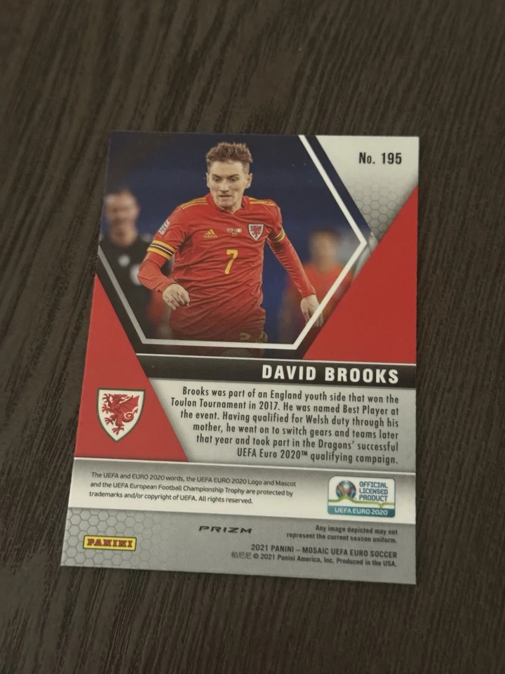 2021 Panini Mosaic UEFA Euro 2020 Genesis Prizm SSP #195 DAVID BROOKS Card - Image 4 of 4