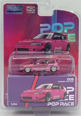 POP RACE + enigma Pandem HONDA Civic EG6 PINK CHROME Blisterverpackung CHASE