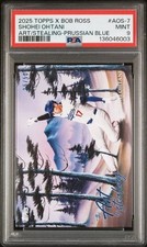 2025 TOPPS BOB ROSS ART OF STEALING SHOHEI OHTANI PRUSSIAN BLUE /50 PSA 9 POP 4