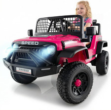 24V Ride on Car with Remote Control, Bluetooth, LED Lights, Horn, Spring Suspens
