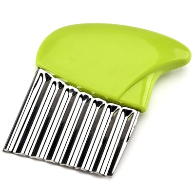 Crinkle Cutter Stainless Steel Potato Carrot Chip Vegetable Crinkle Wavy Chop...