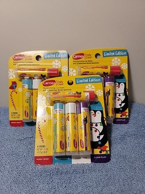 3-Pack: Carmex Daily Care Holiday Limited Edition Lip Balm Sticks - 0.15oz/4ct