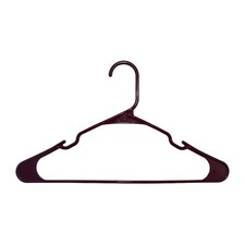 Plastic Notched Hangers for All Clothing Types, Maroon Color, 50-Pack