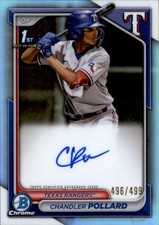 2024 Bowman #CPA-CP Chandler Pollard Chrome Prospect Autographs Refractors #/499