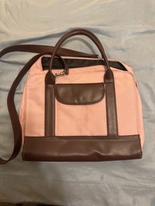 Pink and Brown Bible Cover with Shoulder Strap