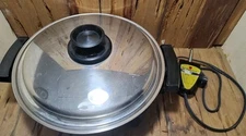 VTG Kitchen Craft West Bend 11" Liquid Core Electric Skillet Stainless Steel EUC