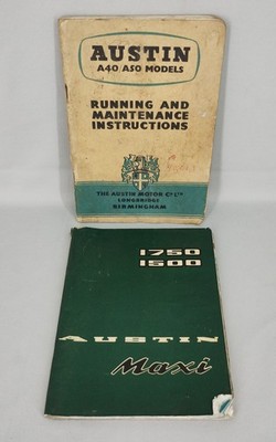 1955 AUSTIN A40 / A50 UND 1972 AUSTIN MAXI 1500 / 1750 ORIGINAL HANDBÜCHER