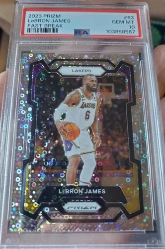 LEBRON JAMES 2023 Prizm Fast Break Disco Refractor Card #63 PSA 10 LOW POP!
