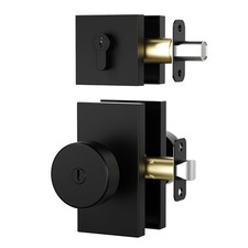 Matte Black Exterior Door Knob with Deadbolt Set - Heavy Duty Zinc Alloy Fron...