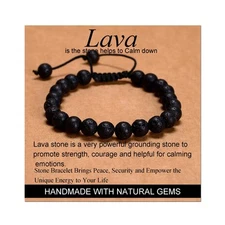 Black Lava - Stone of Calm - Handmade Yoga Natural Stone Crystal Healing Power E