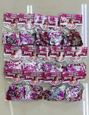 Lot of 14 Party Confetti Bride to Be Ring Bling Silver Balloon Confetti  $70