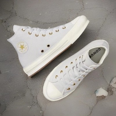  CONVERSE Allstar Sneaker Schuhe Lift High, light grey, gold, Chucks, UVP:70  