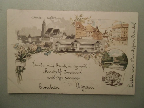 Postcard Zagreb Zagrab Zagreba Litho 1898 - Picture 1 of 2