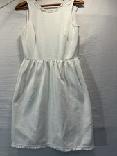 Madewell Sleeveless white dress zip pockets, and Ruches waist. Cotton S