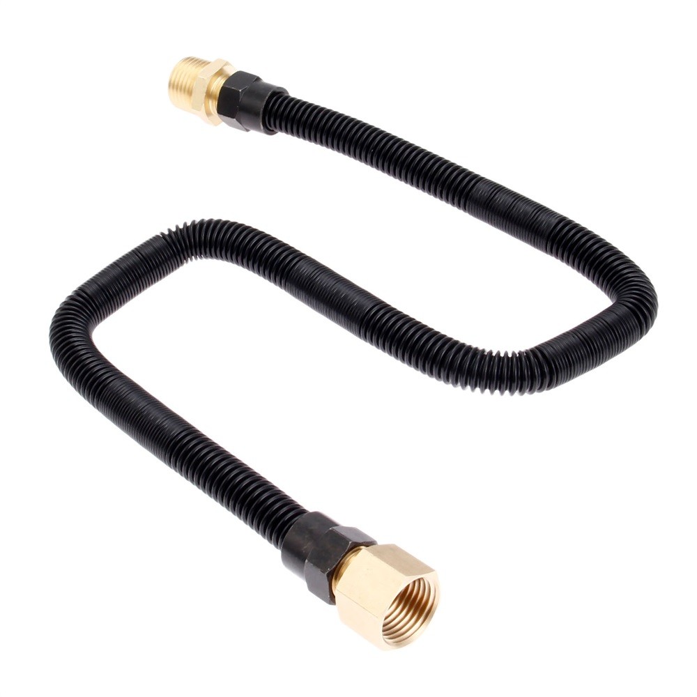 24" Non-Whistle Flexible Flex Gas Line Connector Kit For NG or LP fireplaces
