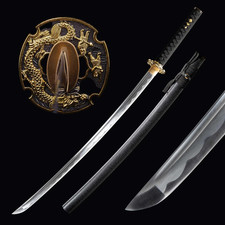 Katana in acciaio al carbonio 1060 fatta a mano: spada samurai full tang.