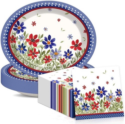 50Pcs American 4th of July Independence Party Oval Paper Independence Day