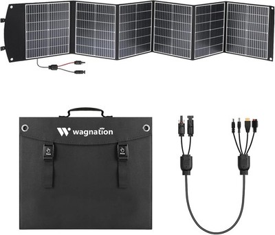 Wagnation 200 Watt Portable Solar Panel, Foldable Solar Panel Charger with Kicks
