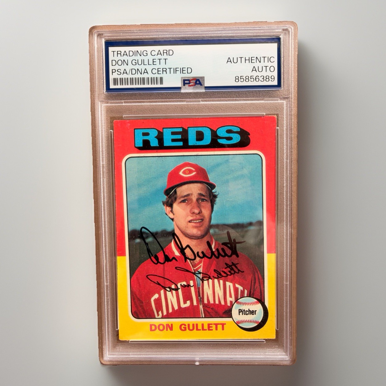 1975 Topps #65 Don Gullett Signed Auto PSA/DNA Reds Big Red Machine
