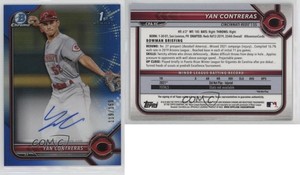 2022 Bowman Chrome Prospect Auto Blue Refractor /150 Yan Contreras #CPA-YC Auto