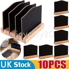 10Pcs Mini Chalkboard Sign Double Sided Small Blackboard with Wooden Base UK