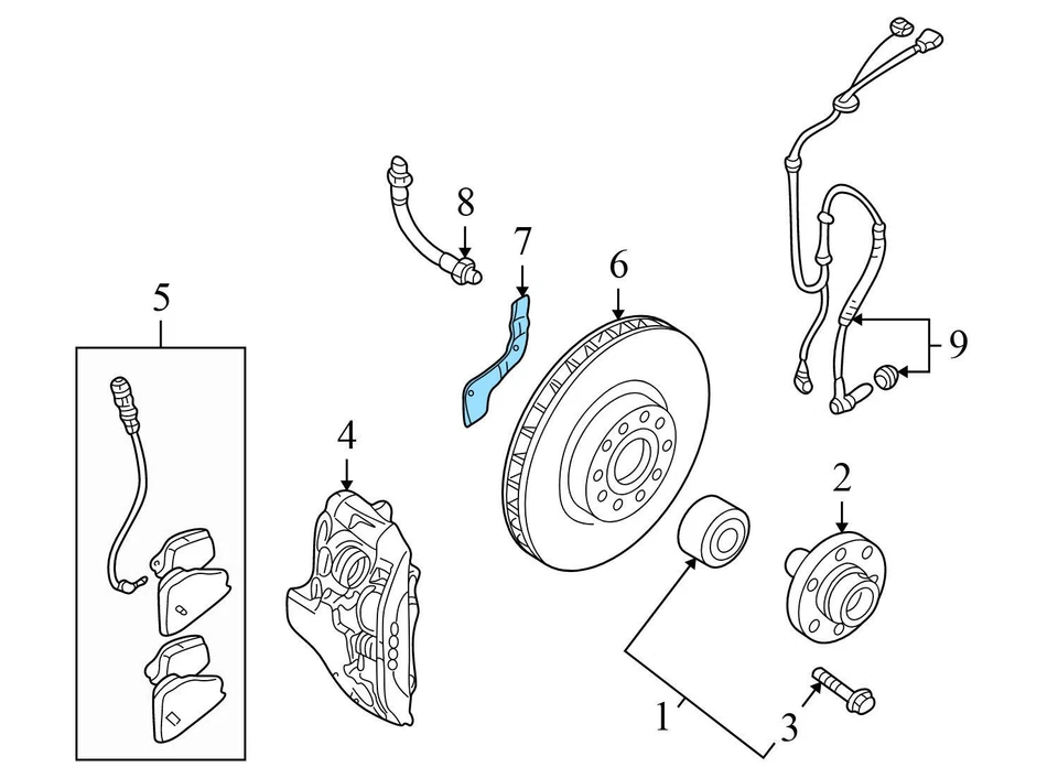 2001-2005 AUDI ALLROAD QUATTRO - Front Right Brake DUST / Splash Shield - Image 3 of 4