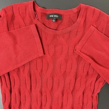 Nine West Cable Knit Sweater Dress Women’s S Red Preppy Academia Business