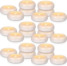 24 Pack 3”Floating Candles Water-Activated Flameless LED Candle, 120 Hour White 