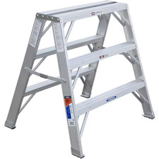 3 Ft. Aluminum Extra-Wide Work Stand Step Ladder with 300 Lb. Load Capacity Type