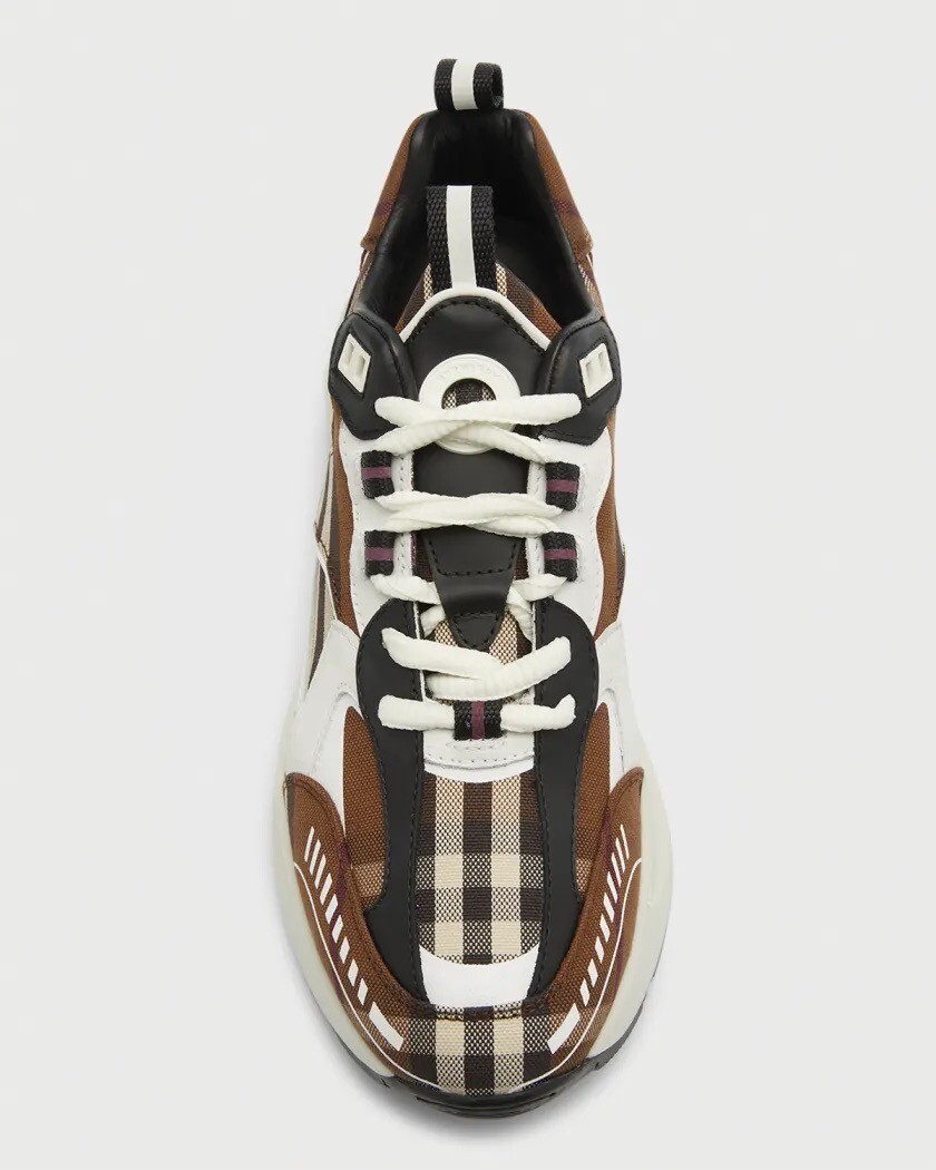 BURBERRY★素敵！SEAN BROWN CHECK CANVAS SNEAKERS Burberry Sean Vintage Check Canvas Fashion Sneakers Dark
