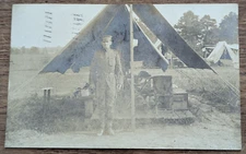 ANTIQUE 1908 RPPC MISSISSIPPI NATIONAL GUARD ENCAMPMENT GUARDSMAN MILITARY LAURE
