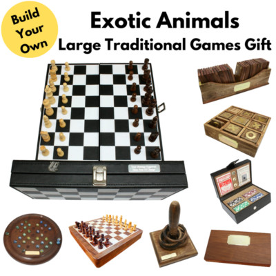Exotische Tiere große traditionelle Spiele mit kostenloser Gravur