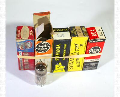 Assorted Brands 5J6 Vacuum Tubes NOS Lot Of 5 +Box
