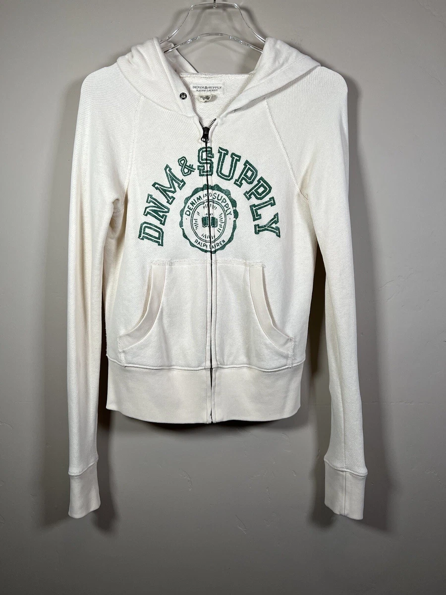 Denim u0026amp; Supply Ralph Lauren Cropped Hoodie Womens Small Spellout | eBay
