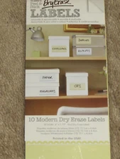 Wallies Peel & Stick Labels 10 Vinyl Dry Erase 4" x 1.75"