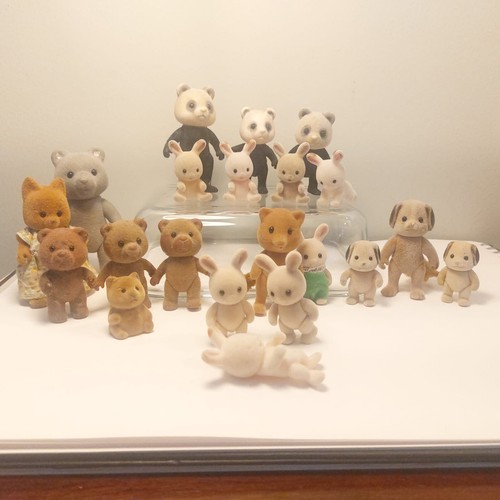 SYLVANIAN FAMILIES Vintage Figurines x 21 Bundle Bear Panda Fox Baby Rabbit Dog - Picture 6 of 20